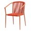 7 Cadeira Empilhavel Oliveta Rivatti 57 cm -Larg- Estrutura Aluminio Castanho Corda Nautica Terracota